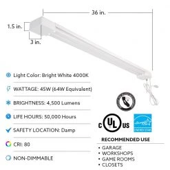 3 ft. 2-Light 45-Watt Integrated LED Utility White Shop Light by Commercial Electric -OCTO LIGHTS Shop white commercial electric shop lights shop 3x2 840 hd a0 1000