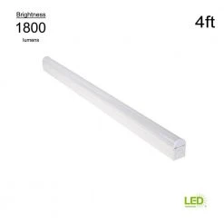 Plug In or Direct Wire Power Connection 4 ft. White 4000K Integrated LED Strip Light (with Power Cord and Linking Cord) by Commercial Electric -OCTO LIGHTS Shop white commercial electric strip light fixtures 54261141 40 1000