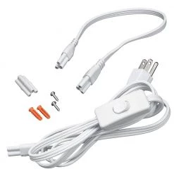 Plug In or Direct Wire Power Connection 4 ft. White 4000K Integrated LED Strip Light (with Power Cord and Linking Cord) by Commercial Electric -OCTO LIGHTS Shop white commercial electric strip light fixtures 54261141 44 1000
