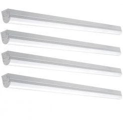 4 ft. 20-Watt Plug-in Direct Wire Integrated LED White Linkable Strip Light Fixture 1800 Lumens 4000K (4-Pack) by Commercial Electric