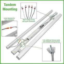Commercial 8 ft. (Two 4ft.) 440 Watt Equivalent Integrated LED White Multi-Volt Strip Light Fixture 11000 Lumen (4-Pack) by Commercial Electric -OCTO LIGHTS Shop white commercial electric strip light fixtures 54598191 a 4pk 77 1000