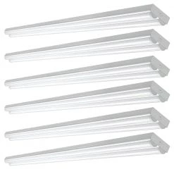 8 ft. 450-Watt Equivalent Integrated LED White Strip Light Fixture 4000K High Output 9000 Lumens (8-Pack) by Commercial Electric