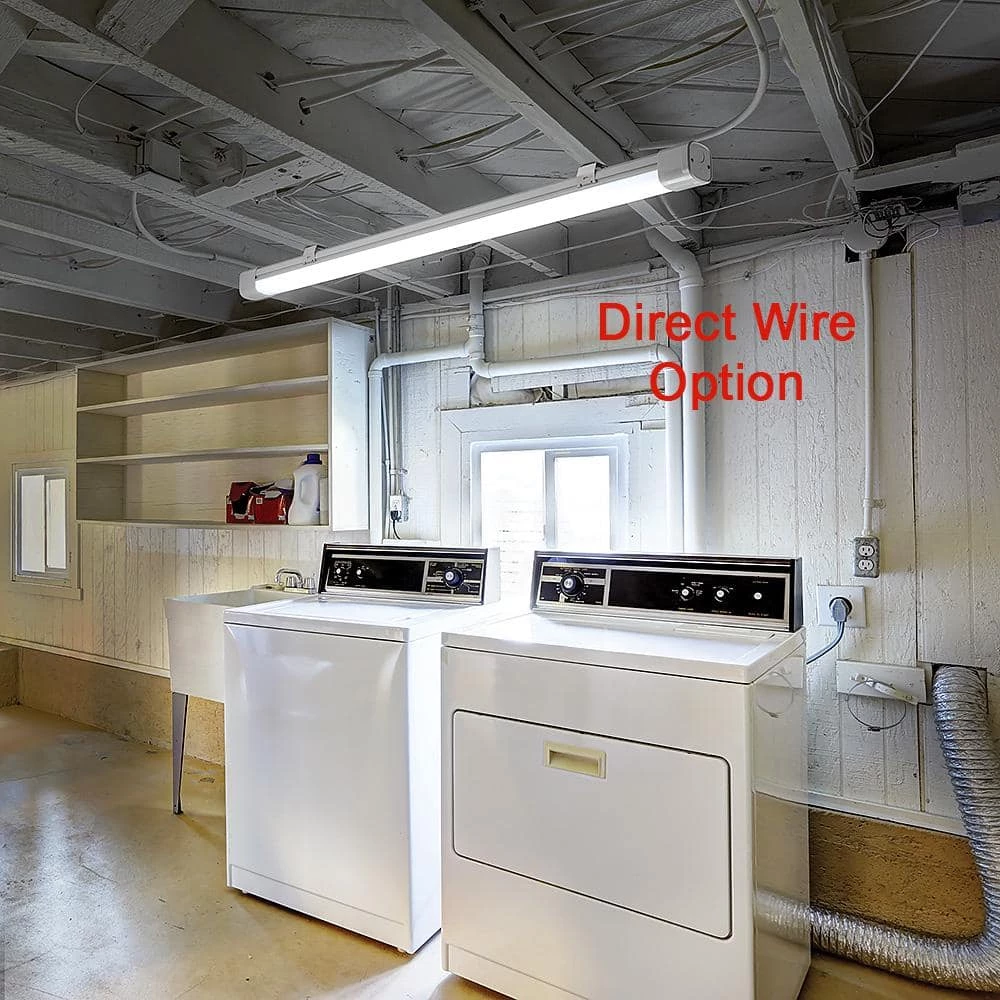 4 ft. 32-Watt Integrated LED Gray Vapor Tight Strip Light Fixture Plug-in Direct Wire IP65 Rated Dust Moisture Proof by Commercial Electric 7 4 ft. 32-Watt Integrated LED Gray Vapor Tight Strip Light Fixture Plug-in Direct Wire IP65 Rated Dust Moisture Proof by Commercial Electric - Image 5