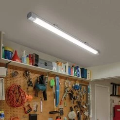 4 ft. 32-Watt Integrated LED Gray Vapor Tight Strip Light Fixture Plug-in Direct Wire IP65 Rated Dust Moisture Proof by Commercial Electric 20 4 ft. 32-Watt Integrated LED Gray Vapor Tight Strip Light Fixture Plug-in Direct Wire IP65 Rated Dust Moisture Proof by Commercial Electric -OCTO LIGHTS Shop white commercial electric strip light fixtures 56574141st c3 1000