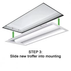 4 ft. x 2 ft. 100-Watt Equivalent Integrated LED White Retrofit Troffer Kit 4000K Bright White 5000 Lumens (4-Pack) by Commercial Electric 15 4 ft. x 2 ft. 100-Watt Equivalent Integrated LED White Retrofit Troffer Kit 4000K Bright White 5000 Lumens (4-Pack) by Commercial Electric -OCTO LIGHTS Shop white commercial electric troffers 54328131 4pk 1d 1000
