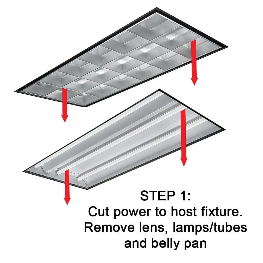 4 ft. x 2 ft. 100-Watt Equivalent Integrated LED White Retrofit Troffer Kit 4000K Bright White 5000 Lumens (4-Pack) by Commercial Electric 5 4 ft. x 2 ft. 100-Watt Equivalent Integrated LED White Retrofit Troffer Kit 4000K Bright White 5000 Lumens (4-Pack) by Commercial Electric - Image 3