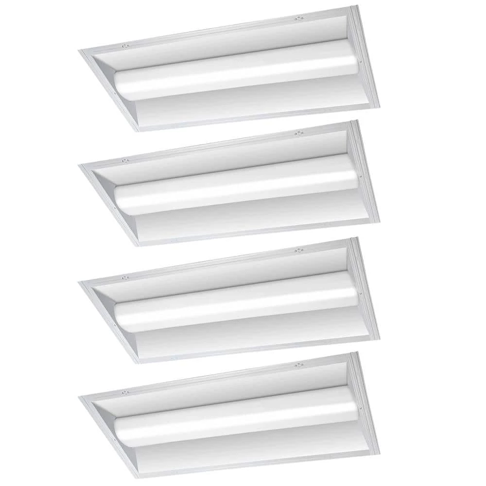 4 ft. x 2 ft. 100-Watt Equivalent Integrated LED White Retrofit Troffer Kit 4000K Bright White 5000 Lumens (4-Pack) by Commercial Electric 3 4 ft. x 2 ft. 100-Watt Equivalent Integrated LED White Retrofit Troffer Kit 4000K Bright White 5000 Lumens (4-Pack) by Commercial Electric