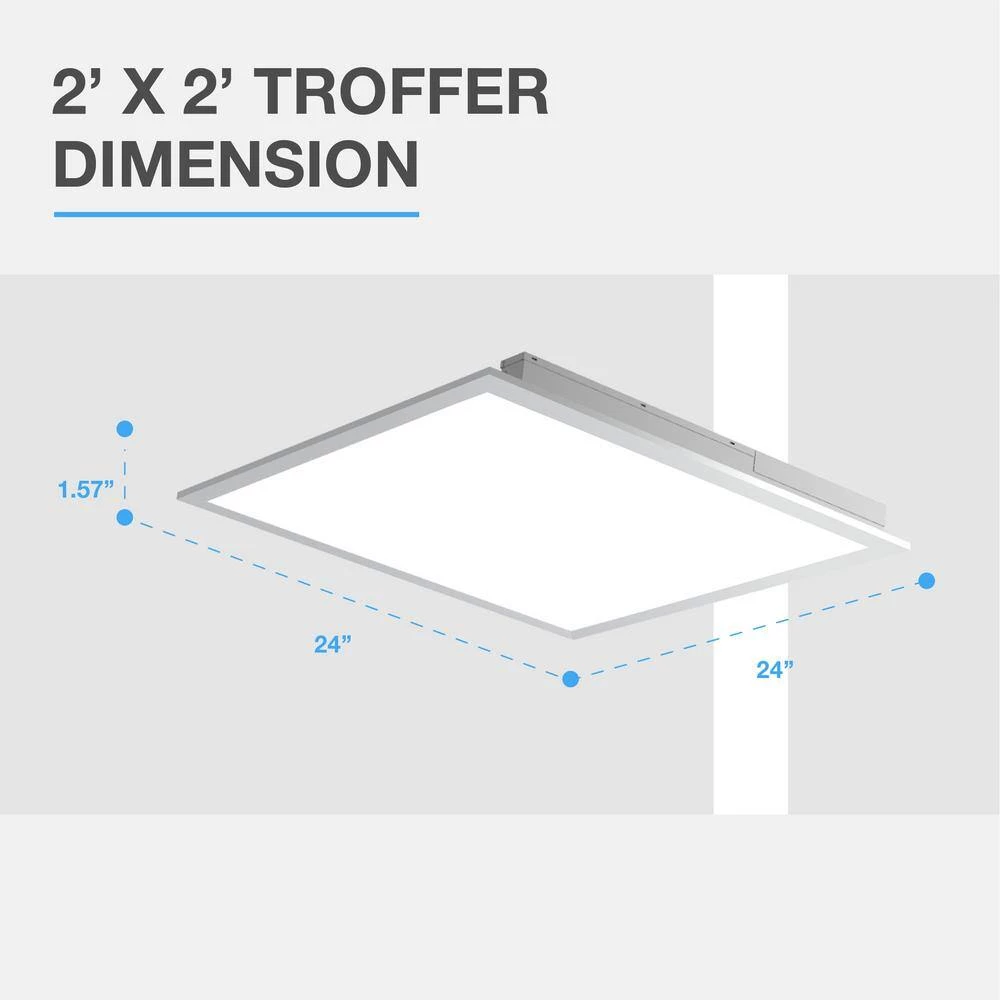 2 ft. x 2 ft. 250-Watt Equivalent White Integrated LED Backlit Troffer, 3750 Lumens, 3500K Warm White by Commercial Electric 11 2 ft. x 2 ft. 250-Watt Equivalent White Integrated LED Backlit Troffer, 3750 Lumens, 3500K Warm White by Commercial Electric - Image 9
