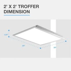 2 ft. x 2 ft. 250-Watt Equivalent White Integrated LED Backlit Troffer, 3825 Lumens, 4000K Bright White (2-Pack) by Commercial Electric -OCTO LIGHTS Shop white commercial electric troffers blp 22 u p 30 40k 80 d 2 4f 1000