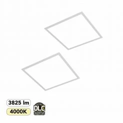 2 ft. x 2 ft. 250-Watt Equivalent White Integrated LED Backlit Troffer, 3825 Lumens, 4000K Bright White (2-Pack) by Commercial Electric