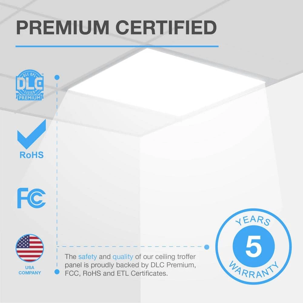 2 ft. x 2 ft. 250-Watt Equivalent Integrated LED White Backlit Troffer, 3825 Lumens, 4000K Bright White (6-Pack) by Commercial Electric 6 2 ft. x 2 ft. 250-Watt Equivalent Integrated LED White Backlit Troffer, 3825 Lumens, 4000K Bright White (6-Pack) by Commercial Electric - Image 4