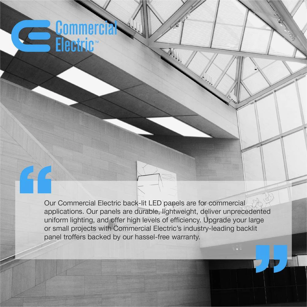 2 ft. x 2 ft. 250-Watt Equivalent Integrated LED White Backlit Troffer, 3825 Lumens, 4000K Bright White (6-Pack) by Commercial Electric 13 2 ft. x 2 ft. 250-Watt Equivalent Integrated LED White Backlit Troffer, 3825 Lumens, 4000K Bright White (6-Pack) by Commercial Electric - Image 11