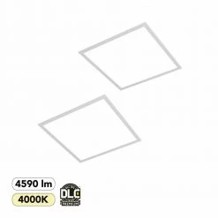 2 ft. x 2 ft. 300-Watt Equivalent White Integrated LED Backlit Troffer, 4590 Lumens, 4000K Bright White (2-Pack) by Commercial Electric