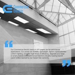 2 ft. x 2 ft. 300-Watt Equivalent White Integrated LED Backlit Troffer, 4590 Lumens, 4000K Bright White (2-Pack) by Commercial Electric -OCTO LIGHTS Shop white commercial electric troffers blp 22 u p 36 40k 80 d 2 76 1000