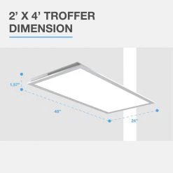 2 ft. x 4 ft. 400-Watt Equivalent Integrated LED White Backlit Troffer with Emergency Battery Backup, 5000K Daylight by Commercial Electric -OCTO LIGHTS Shop white commercial electric troffers blp 24 u p 50 50k 80 d el 4f 1000