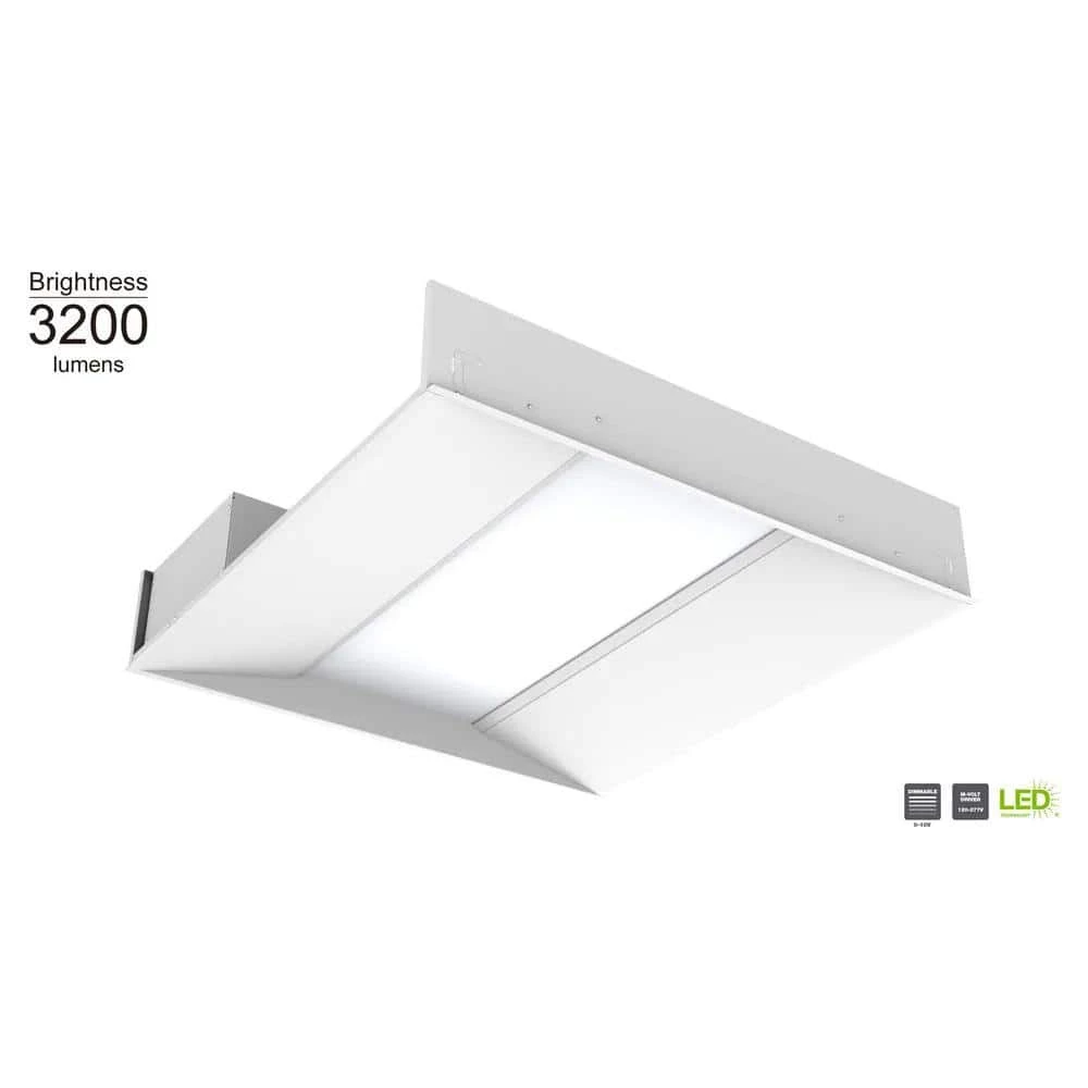2 ft. x 2 ft. 48- Watt Equivalent White Integrated LED Troffer by Commercial Electric 3 2 ft. x 2 ft. 48- Watt Equivalent White Integrated LED Troffer by Commercial Electric