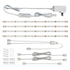 12 in. LED Linkable White Flexible Tape Under Cabinet Light Kit (4-Strip Pack) by Commercial Electric