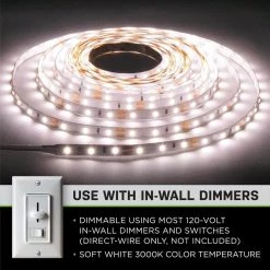 16 ft. LED AC Dimmable White Tape Light Kit Under Cabinet Light by Commercial Electric 11 16 ft. LED AC Dimmable White Tape Light Kit Under Cabinet Light by Commercial Electric -OCTO LIGHTS Shop white commercial electric under cabinet lights c421511 4f 1000