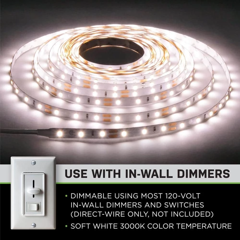 16 ft. LED AC Dimmable White Tape Light Kit Under Cabinet Light by Commercial Electric 5 16 ft. LED AC Dimmable White Tape Light Kit Under Cabinet Light by Commercial Electric - Image 3