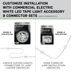 16 ft. LED AC Dimmable White Tape Light Kit Under Cabinet Light by Commercial Electric 15 16 ft. LED AC Dimmable White Tape Light Kit Under Cabinet Light by Commercial Electric -OCTO LIGHTS Shop white commercial electric under cabinet lights c421511 76 1000