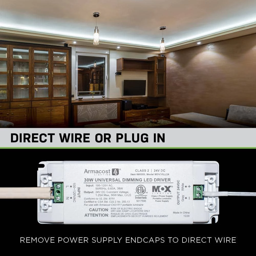 16 ft. LED AC Dimmable White Tape Light Kit Under Cabinet Light by Commercial Electric 8 16 ft. LED AC Dimmable White Tape Light Kit Under Cabinet Light by Commercial Electric - Image 6