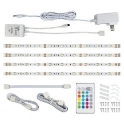 12 in. LED Linkable RGBW Flexible Under Cabinet Light Kit (4-Strip Pack) by Commercial Electric
