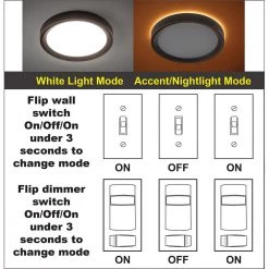 9 inch Color Selectable LED Flush Mount w/ Night Light Feature Optional White and Oil Rubbed Bronze Trim Rings by Commercial Electric 21 9 inch Color Selectable LED Flush Mount w/ Night Light Feature Optional White and Oil Rubbed Bronze Trim Rings by Commercial Electric -OCTO LIGHTS Shop white oil rubbed bronze commercial electric flush mount lights 56582112 4f 1000