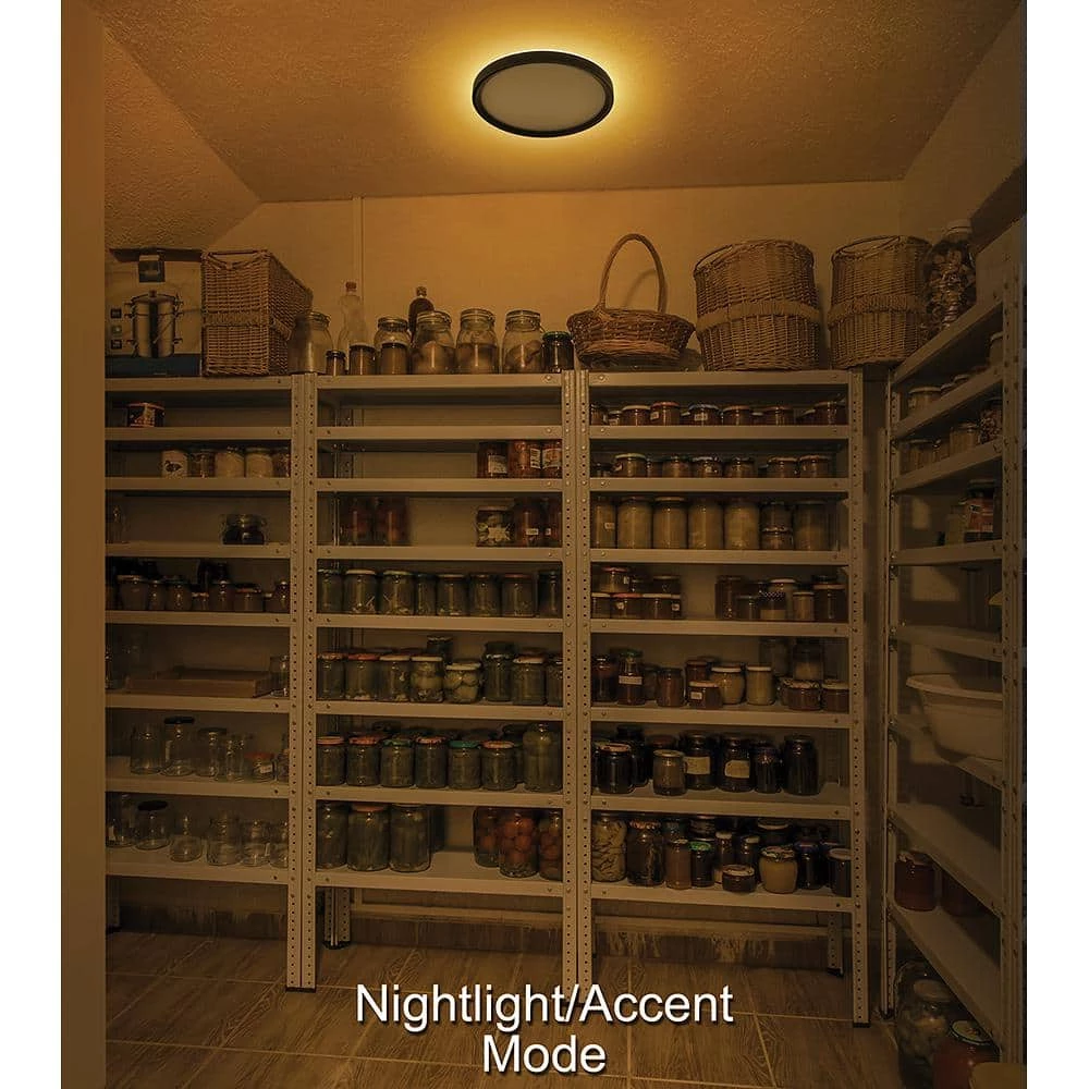 13 in. Color Selectable LED Flush Mount with Night Light Feature Optional White and Oil Rubbed Bronze Trim Rings by Commercial Electric 11 13 in. Color Selectable LED Flush Mount with Night Light Feature Optional White and Oil Rubbed Bronze Trim Rings by Commercial Electric - Image 9