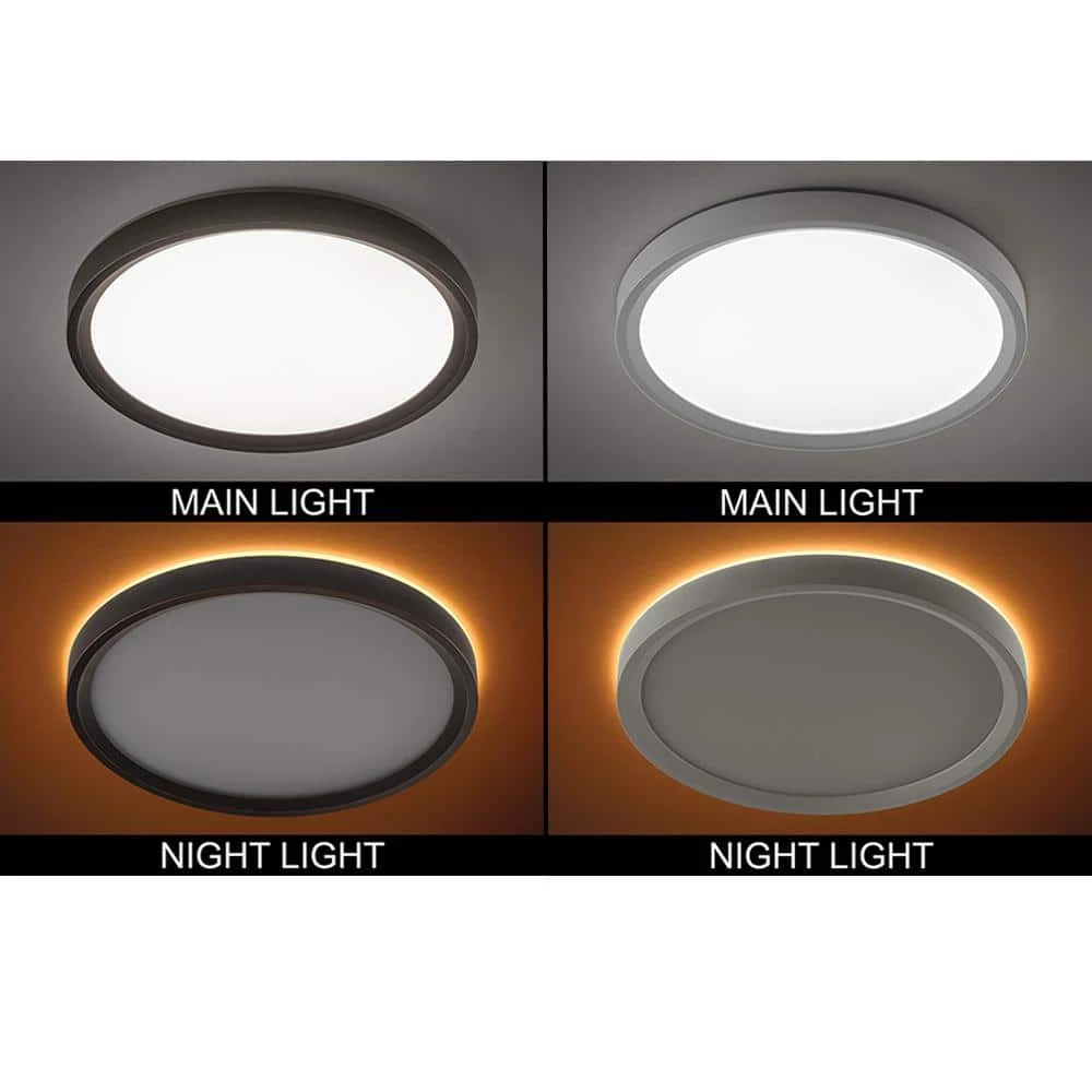 13 in. Color Selectable LED Flush Mount with Night Light Feature Optional White and Oil Rubbed Bronze Trim Rings by Commercial Electric 12 13 in. Color Selectable LED Flush Mount with Night Light Feature Optional White and Oil Rubbed Bronze Trim Rings by Commercial Electric - Image 10