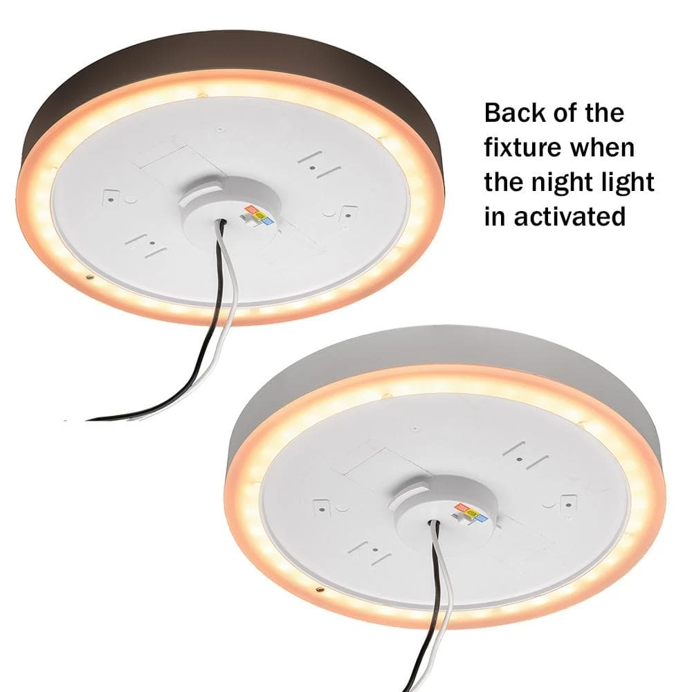 13 in. Color Selectable LED Flush Mount with Night Light Feature Optional White and Oil Rubbed Bronze Trim Rings by Commercial Electric 10 13 in. Color Selectable LED Flush Mount with Night Light Feature Optional White and Oil Rubbed Bronze Trim Rings by Commercial Electric - Image 8