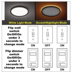 13 in. Color Selectable LED Flush Mount with Night Light Feature Optional White and Oil Rubbed Bronze Trim Rings by Commercial Electric 20 13 in. Color Selectable LED Flush Mount with Night Light Feature Optional White and Oil Rubbed Bronze Trim Rings by Commercial Electric -OCTO LIGHTS Shop white oil rubbed bronze commercial electric flush mount lights 56584112 c3 1000