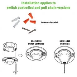 5 in. Closet Utility Light Lampholder with Pull Chain LED Flush Mount 650 Lumens 7-Watts 4000K Bright White by Commercial Electric -OCTO LIGHTS Shop white pull chain commercial electric flush mount lights 564211410 c3 1000